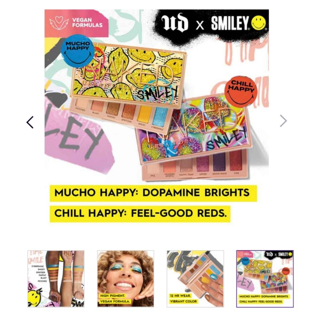 Urban Decay X SMILEY: Naked Mucho Happy Mini Eyeshadow Palette -BNIB!! - Picture 12 of 16